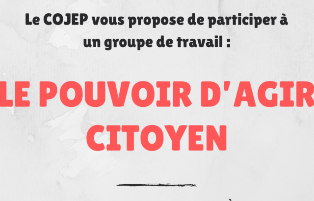 Atelier : Le pouvoir d'agir citoyen
